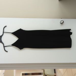 Black Velvet Midi Velt Spaghetti Strap Dress Size M